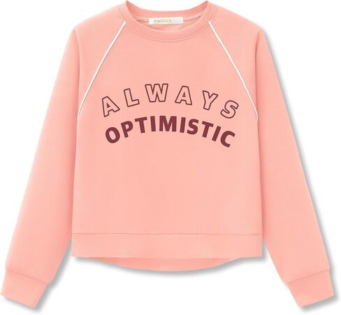 Girls Sweatshirt - Soft Scuba Knit Long Sleeve Lightweight Sporty Top Size 6-18 in Saudi Arabia