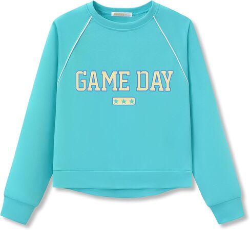 Girls Sweatshirt - Soft Scuba Knit Long Sleeve Lightweight Sporty Top Size 6-18 in Saudi Arabia