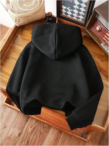 Girl's Letter Graphic Hoodies Long Sleeve Pullover Sweatshirts Streetwear in Saudi Arabia