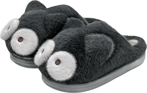 Cute Cat Slippers - Kawaii Animal Fluffy, Plush Warm Cozy House Slippers for Women and Men in Saudi Arabia