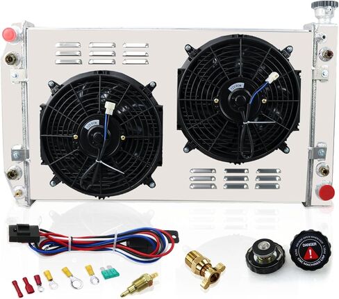 Full Aluminum Radiator Compatible with 1988-1999 Chevy GMC C/K/V/R 1500 2500 3500 Suburban Blazer 5.0L 5.7L V8 4.3L V6 3 Row Core Crossflow Radiators Silverado Cheyenne Sierra WT in Kuwait