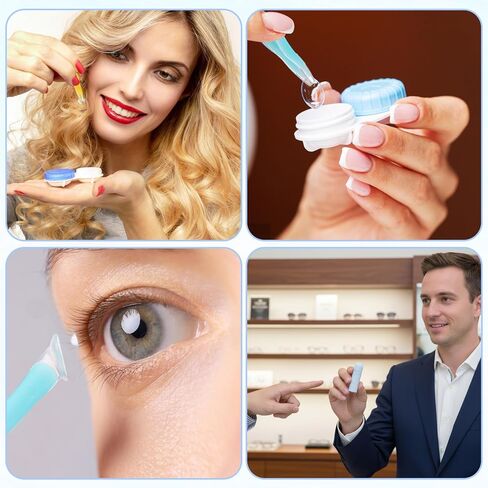 10 قطع من أداة وضع العدسات اللاصقة، أداة العدسات اللاصقة مع طرف ناعم، مزيل أدوات العدسات اللاصقة وإدخالها للعدسات الصلبة الناعمة مع صندوق تخزين in Kuwait