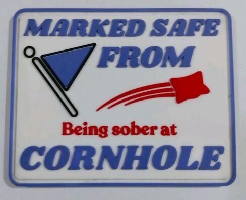 Funny Cornhole Patches, Marked Safe from Collection, 4 Humorous Designs, White Background in Saudi Arabia