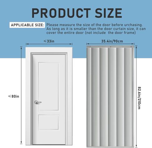 Peryiter Soundproof Blanket Thermal Insulated Door Curtain Thicken Cotton Warm Soundproofing Door Cover Warm Cold Protection for Living Room Garage Front Patio Kitchen(34 x 80 Inches) in Saudi Arabia
