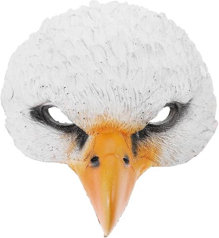 VICASKY قناع النسر زي ماردي غرا الطيور الكبار رئيس النسور أجنحة حفلة تنكرية جريئة الهالوين واقعية الغراب تأثيري الطرف الأبيض أقنعة بولي PU الكبار الببغاء روبن أصلع متعة للجنسين الحيوان نصف الوجه in Kuwait