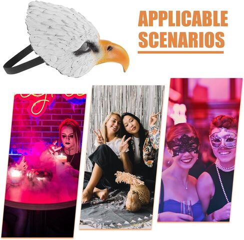 VICASKY قناع النسر زي ماردي غرا الطيور الكبار رئيس النسور أجنحة حفلة تنكرية جريئة الهالوين واقعية الغراب تأثيري الطرف الأبيض أقنعة بولي PU الكبار الببغاء روبن أصلع متعة للجنسين الحيوان نصف الوجه in Kuwait