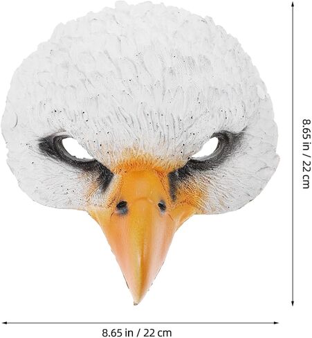 VICASKY قناع النسر زي ماردي غرا الطيور الكبار رئيس النسور أجنحة حفلة تنكرية جريئة الهالوين واقعية الغراب تأثيري الطرف الأبيض أقنعة بولي PU الكبار الببغاء روبن أصلع متعة للجنسين الحيوان نصف الوجه in Kuwait