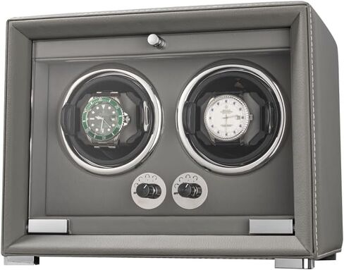 High End Watch Winder for Automatic Watches with Super Quiet Motor, Blue LED Light & Rotation Mode Setting, Watch Winder for with Flexible Pillow, Dual Power (orange color-4 grids) in Saudi Arabia