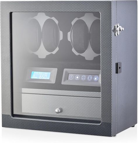 4 Watch Winder with 5 Watch Storage Space, LCD Display, Touch Control and Interior Light in Saudi Arabia