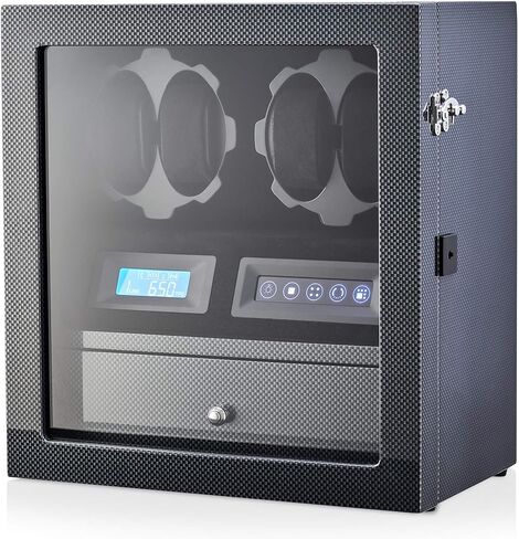 4 Watch Winder with 5 Watch Storage Space, LCD Display, Touch Control and Interior Light in Saudi Arabia