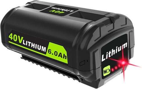 40V 6.0Ah Lithium-Ion Battery Replacement for Ryobi 40v Battery, OP4020, OP4060, OP4040, OP4050. High Capacity Compatible with Ryobi 40-Volt HP Cordless Power Tools and Chargers in Kuwait