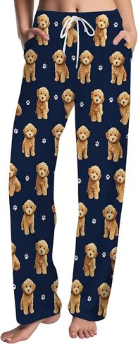 GNEW Dog Print Pajama Pants – Cozy Lounge Pants for Men Women, Funny Unisex Sleepwear Gift Idea in Saudi Arabia