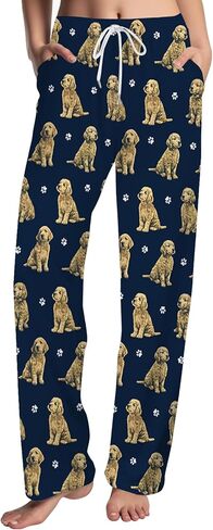 GNEW Dog Print Pajama Pants – Cozy Lounge Pants for Men Women, Funny Unisex Sleepwear Gift Idea in Saudi Arabia
