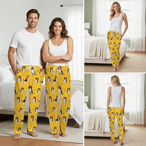 GNEW Funny Dog Pajama Pants – Cozy Dog Print Sleepwear, Unisex Lounge Pants Gift for Pet Lovers in Saudi Arabia