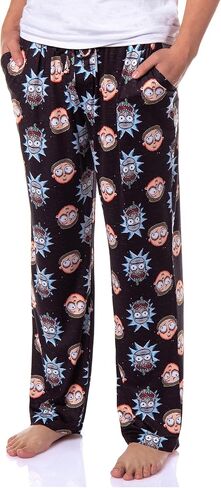 Rick and Morty Pajamas Men's Pixel Face Print Sleep Pajama Pants For Adults Lounge Bottoms in Saudi Arabia
