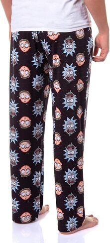 Rick and Morty Pajamas Men's Pixel Face Print Sleep Pajama Pants For Adults Lounge Bottoms in Saudi Arabia