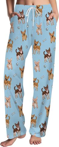 GNEW Funny Dog Pajama Pants – Cozy Dog Print Sleepwear, Unisex Lounge Pants Gift for Pet Lovers in Saudi Arabia