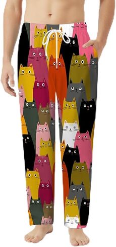GNEW Cute Animal Pajama Pants – Funny Print Sleepwear for Men Women, Cozy Unisex Lounge Pants Gift in Saudi Arabia