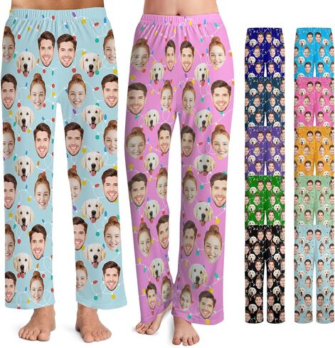 Custom Face Pajama PJ Pants for Men Women Personalized Printed Trousers Bottoms for Christmas Gifts in Saudi Arabia