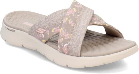 Skechers Women's On-the-go Go Walk Flex Sandal - Impressed | Casual, Walking, Ultra Go, Goga Mat, Memory Foam, Machine Washable, Vegan in Saudi Arabia
