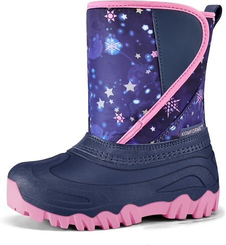 K KomForme Kids Snow Boots Fur Lined Warm Water-resistant Anti-Slip Winter Boots for Toddler/Little Kid/Big Kid in Saudi Arabia