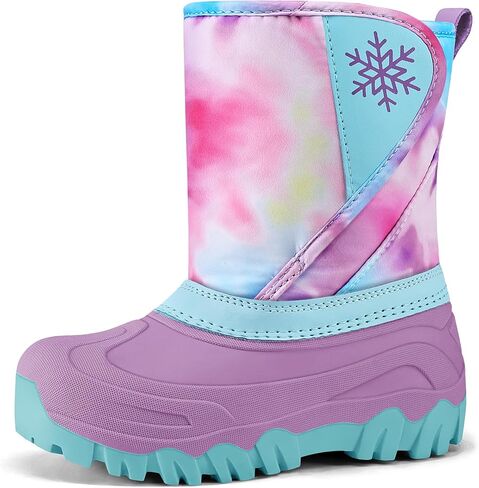 K KomForme Kids Snow Boots Fur Lined Warm Water-resistant Anti-Slip Winter Boots for Toddler/Little Kid/Big Kid in Saudi Arabia