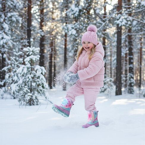 K KomForme Kids Snow Boots Fur Lined Warm Water-resistant Anti-Slip Winter Boots for Toddler/Little Kid/Big Kid in Saudi Arabia
