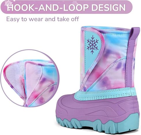 K KomForme Kids Snow Boots Fur Lined Warm Water-resistant Anti-Slip Winter Boots for Toddler/Little Kid/Big Kid in Saudi Arabia