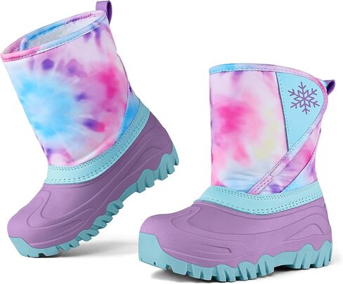 K KomForme Kids Snow Boots Fur Lined Warm Water-resistant Anti-Slip Winter Boots for Toddler/Little Kid/Big Kid in Saudi Arabia