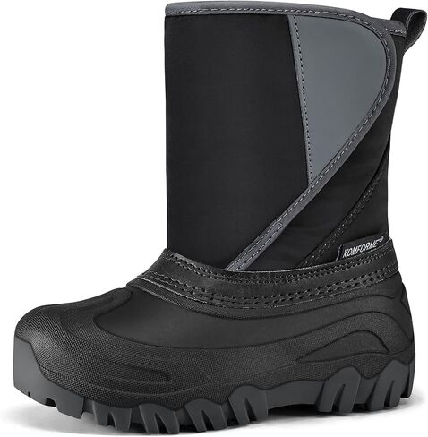 K KomForme Kids Snow Boots Fur Lined Warm Water-resistant Anti-Slip Winter Boots for Toddler/Little Kid/Big Kid in Saudi Arabia