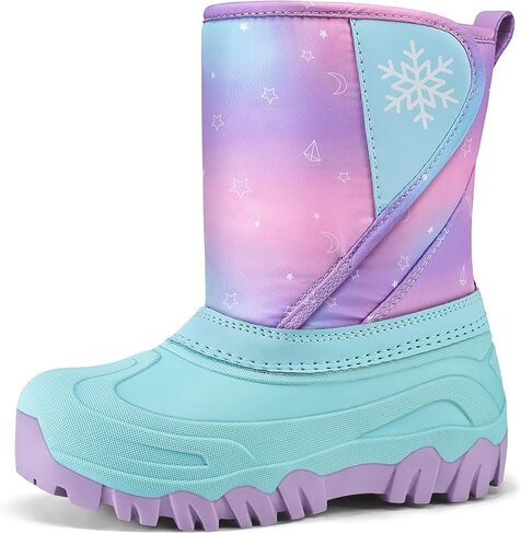 K KomForme Kids Snow Boots Fur Lined Warm Water-resistant Anti-Slip Winter Boots for Toddler/Little Kid/Big Kid in Saudi Arabia