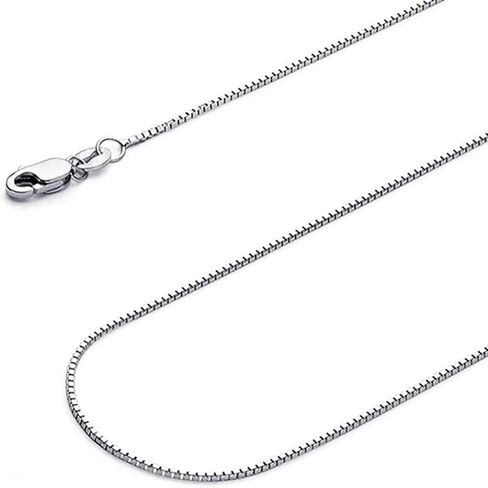 14K الأصفر/الأبيض/الوردي الذهب صندوق صلب ربط سلسلة 0.7/1.0/1.3 / 2 مللي متر قلادة مع مشبك مخلب جراد البحر ، هدية مجوهرات للنساء أو الرجال in Kuwait