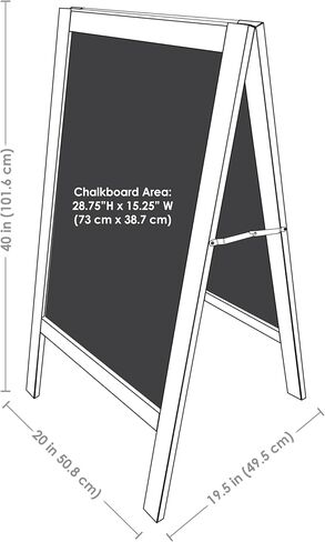 Sunnydaze Magnetic A-Frame Chalkboard Sign - Chalk Sandwich Board Sidewalk Sign - 40" x 20" - Weathered Wood - 3-Pack in Saudi Arabia