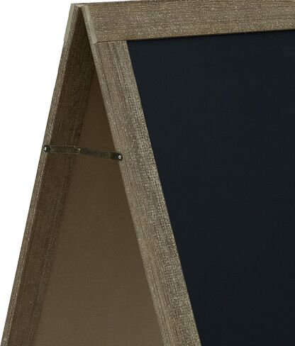 Sunnydaze Magnetic A-Frame Chalkboard Sign - Chalk Sandwich Board Sidewalk Sign - 40" x 20" - Weathered Wood - 3-Pack in Saudi Arabia