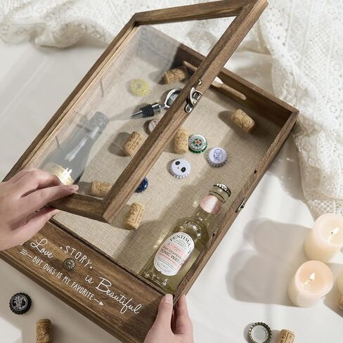AW BRIDAL 11X16 Large Shadow Box Picture Frames Deep Shadow Boxes Display Cases with Removable Shelves and Drawers, Brown Wooden Memory Boxes for Keepsakes with Slot Christmas Decorations Gifts in Saudi Arabia