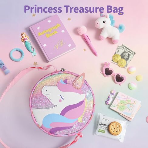 Toddler Purse with Gift Box - Girls Purse for 3 4 5 6 7 8 Year Old Girls Birthday Christmas Gifts Cute Kids Crossbody Bag with Adjustable Strap, Pink Unicorn in Saudi Arabia