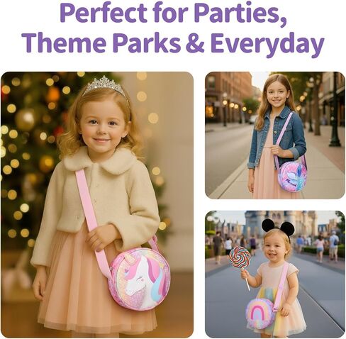 Toddler Purse with Gift Box - Girls Purse for 3 4 5 6 7 8 Year Old Girls Birthday Christmas Gifts Cute Kids Crossbody Bag with Adjustable Strap, Pink Unicorn in Saudi Arabia