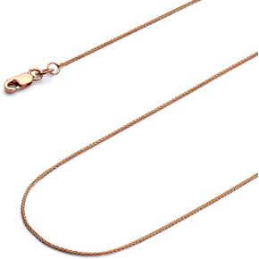 Wellingsale 14K Solid Gold Round Wheat Chains (Select Options) in Saudi Arabia