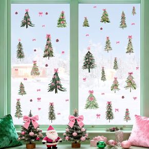 Winter Tree Window Clings Watercolor Tree Window Decals Double Sided Small Pine Tree Wall Stickers Removable Forest Green Tree Wall Stickers Peel and Stick Winter Tree Window Wall Stickers in Kuwait