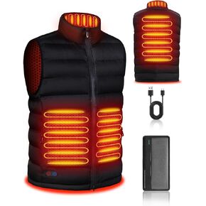 KODOKU Men's Heated Vest with Battery Pack Included, 2025 Upgrade Heating Wire, Electric Warm Vest for Winter Hiking in Saudi Arabia