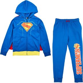مجموعة Bioworld Superman Suit للأولاد مكونة من قطعتين بقلنسوة وسروال للركض بسحاب أمامي in Kuwait