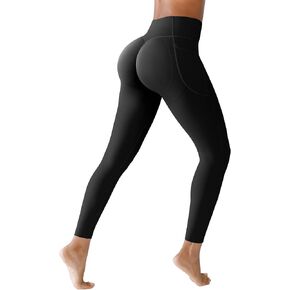 بنطال ضيق لرفع المؤخرة من BRXL مع جيوب للنساء، مقاس 25 بوصة للتحكم في البطن بخصر عالٍ بدون درزات أمامية، سروال ضيق للتمرين في صالة الألعاب الرياضية in Kuwait