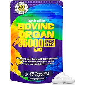 مكمل لأعضاء البقر للنساء (الكبد والكلى والرحم والقلب و4 أكثر) مع أشواغاندا وDIM وفيتامين والكوهوش الأسود - كبسولات كبد البقر التي تتغذى على العشب لتوازن الغدد الصماء والطاقة - 120 كبسولة in Kuwait