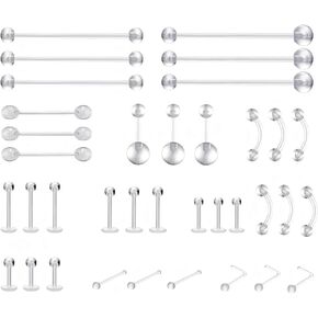 مثبتات ثقب شفافة للعمليات الجراحية - حلقات حلمة بلاستيكية، طقم تثبيت الأنف، مجوهرات زر البطن، أقراط بيوفليكس، الحاجز، الشفاه، الزنمة، القضبان الصناعية in Kuwait