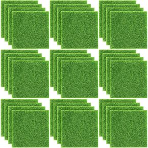 Elcoho 12 Pieces Fake Grass for Crafts Fairy Garden Grass 6 x 6 Inches Artificial Garden Grass for Miniature Ornament Garden Dollhouse DIY Decoration in Kuwait