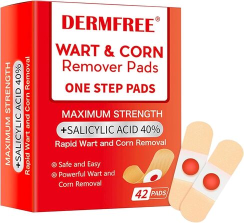 وسادات لإزالة الثآليل لأصابع القدم والقدمين، 40% حمض الساليسيليك، محلول آمن وفعال للعناية بالقدم (42 وسادة) in Kuwait