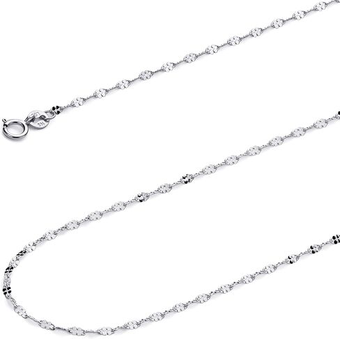 Wellingsale 14K Solid Gold Popcorn Mirror Chains (Select Options) in Saudi Arabia
