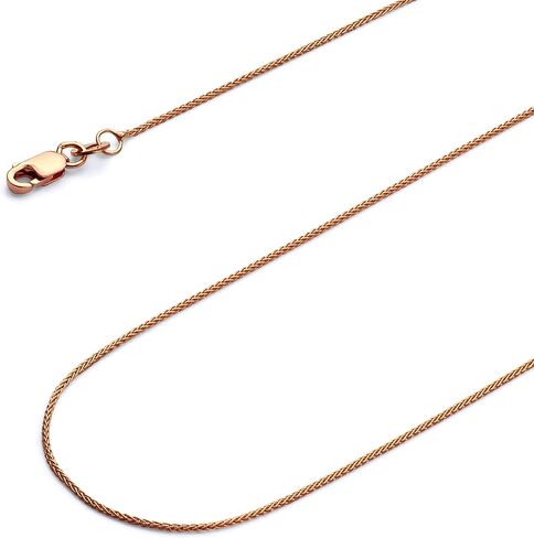 Wellingsale 14K Solid Gold Round Wheat Chains (Select Options) in Saudi Arabia