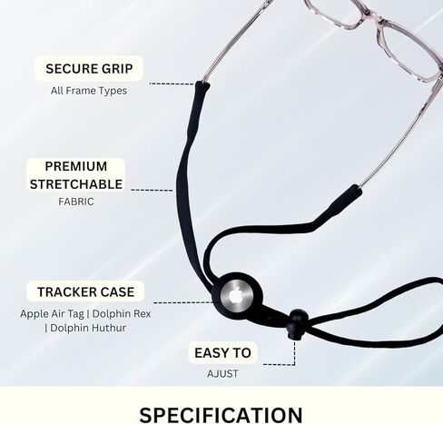 tag8 Eyeglass Lanyard Strap with Holder Compatible with AirTag Tracker, Adjustable Lanyards for Eyewear Loss Prevention in Kuwait