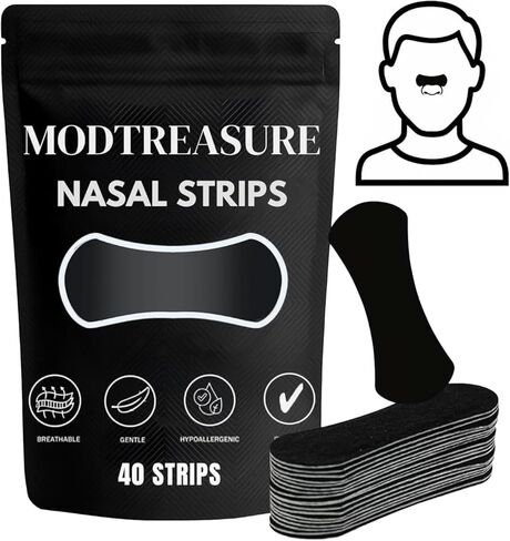Anti Snoring Nasal Strips 40 Count – Magnetic Nose Strips for Breathing, Gentle & Hypoallergenic Nose Strips for Breathing, Instantly Open Airways for Easy Breathing & Natural Sleep Aid. in Saudi Arabia